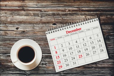 Takvimde 25 Aralık ahşap zemin 