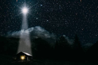 İsa'nın Noel yıldızı gösterir.