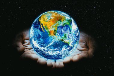 Ay 'dan Dünya' ya bakış. Bu görüntünün elementleri NASA tarafından desteklenmektedir