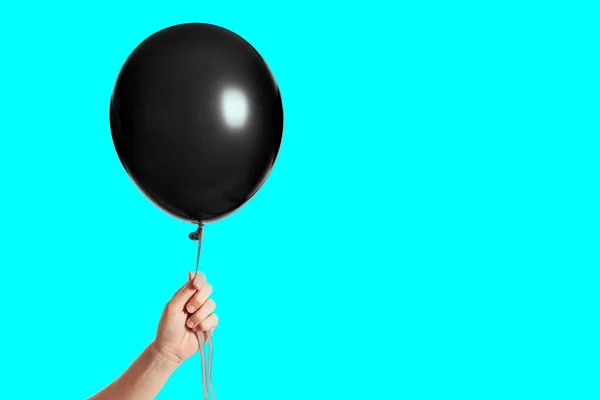 Inflatable Black Balloon Photo White Background — Stock Photo, Image