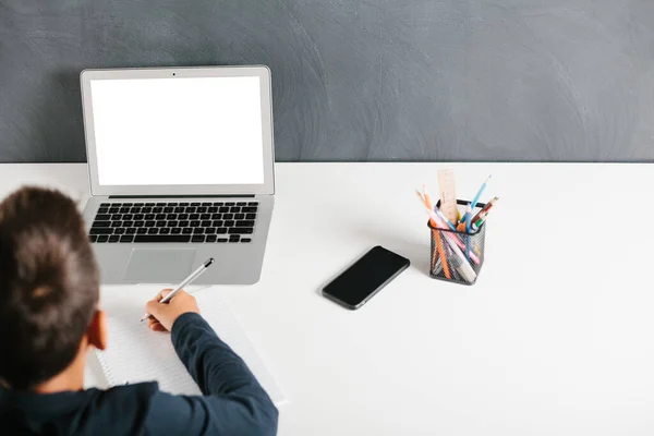 Child Studies Remotely School Back School — Stock Photo, Image