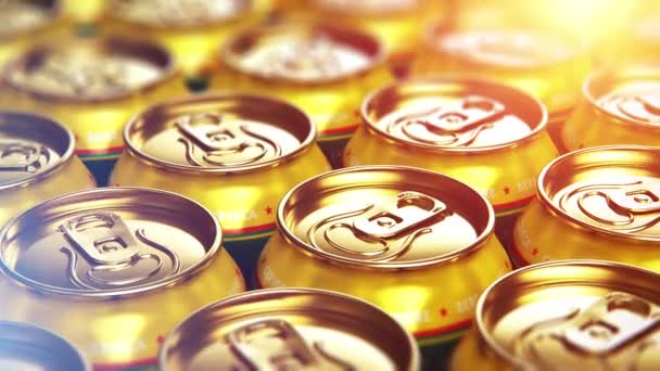 Creative Abstract Render Illustration Macro View Metal Shiny Alcohol Beer — Stock Video