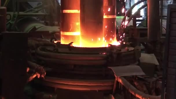 Forno Eletroarco Trabalho Oficina Planta Metalúrgica — Vídeo de Stock