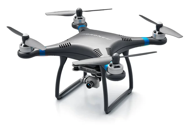 Kreatív Absztrakt Render Szakmai Távoli Ellenőrzött Vezeték Nélküli Fekete Quadcopter — Stock Fotó