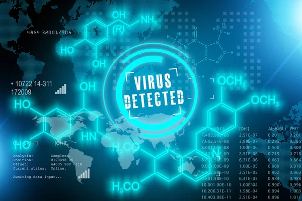 Analiza Medicală Abstractă Creativă Conceptul Diagnostic Ilustrarea Textului Detectat Virus — Fotografie, imagine de stoc