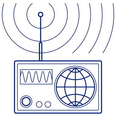 İllüstrasyon soyut yayın radyo ayarla