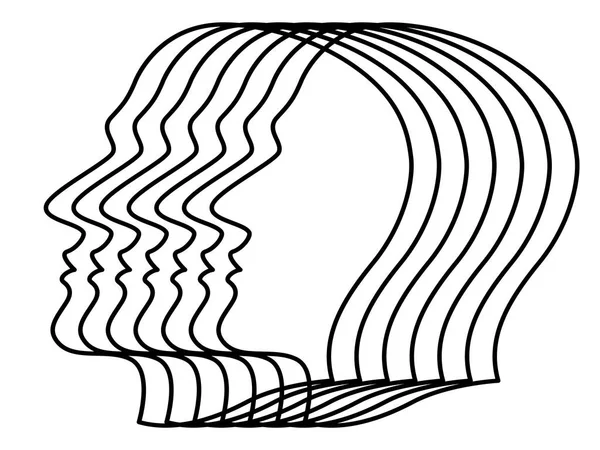 抽象轮廓人的外形头的例证 — 图库矢量图片