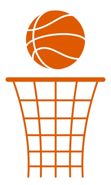 Ilustração Bola Basquete Silhueta Cesta — Vetor de Stock