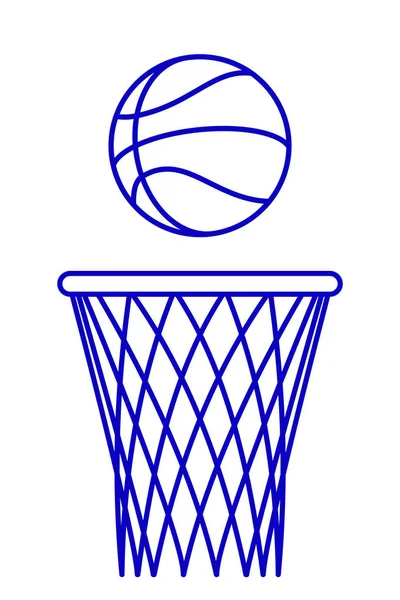 Illustration Contour Basket Ball — Stock Vector