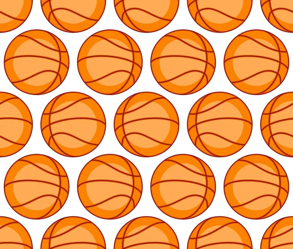 Seamless Pattern Basketball Ball — Stock Vector