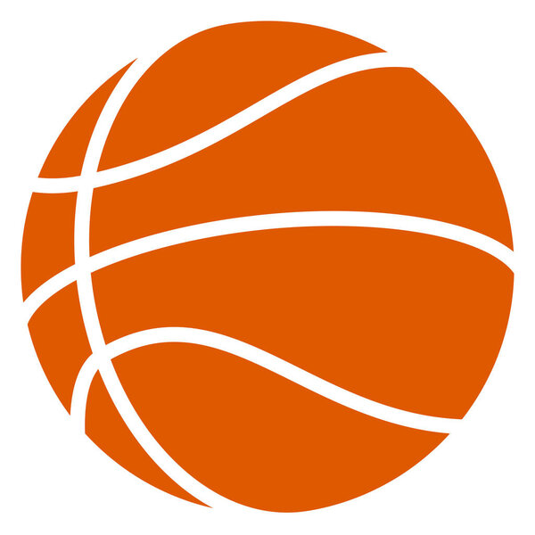 Illustration of the silhouette basketball ball