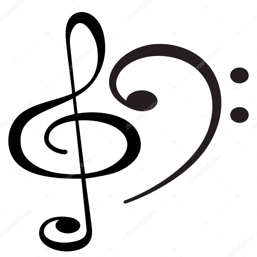 Illustration of the musical clef symbols