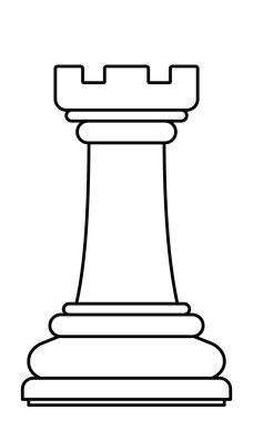İllüstrasyon soyut kontur satranç parça çaylak
