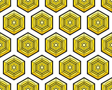 Soyut altıgen hücre öğelerinin seamless modeli