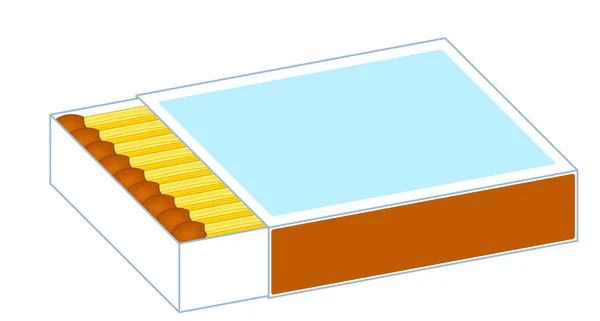 Illustration Axonometric Matches Box — Stock Vector