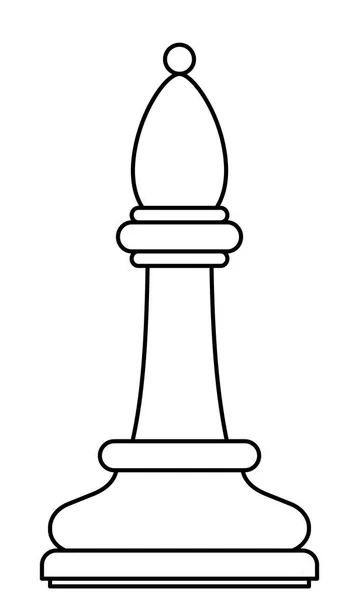 Ilustrace Abstraktní Obrysy Šachová Figurka Biskup — Stockový vektor