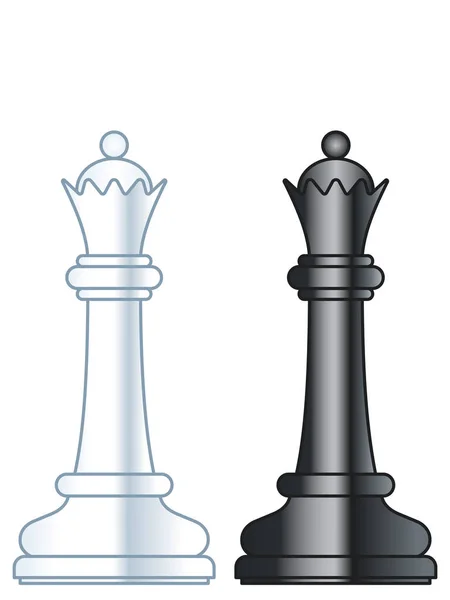 Illustration Abstract Chess Queen Pieces — Stock Vector