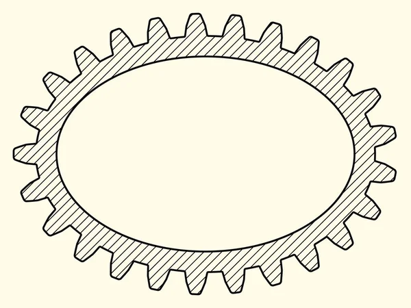 Illustration Abstract Elliptical Gear — Stock Vector