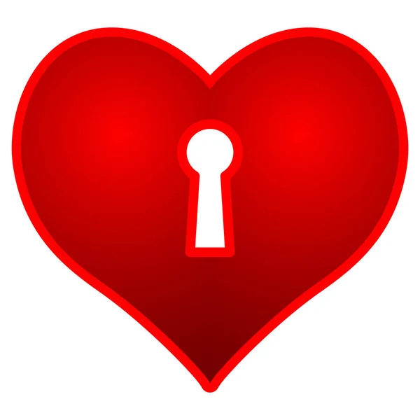 Illustration Concept Valentine Day Heart Keyhole Icon — Stock Vector