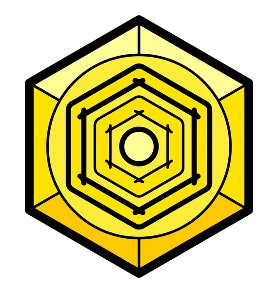 Ilustración Del Elemento Celda Hexagonal Abstracto — Vector de stock