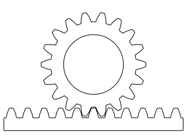 Ilustración Transmisión Piñón Cremallera — Archivo Imágenes Vectoriales