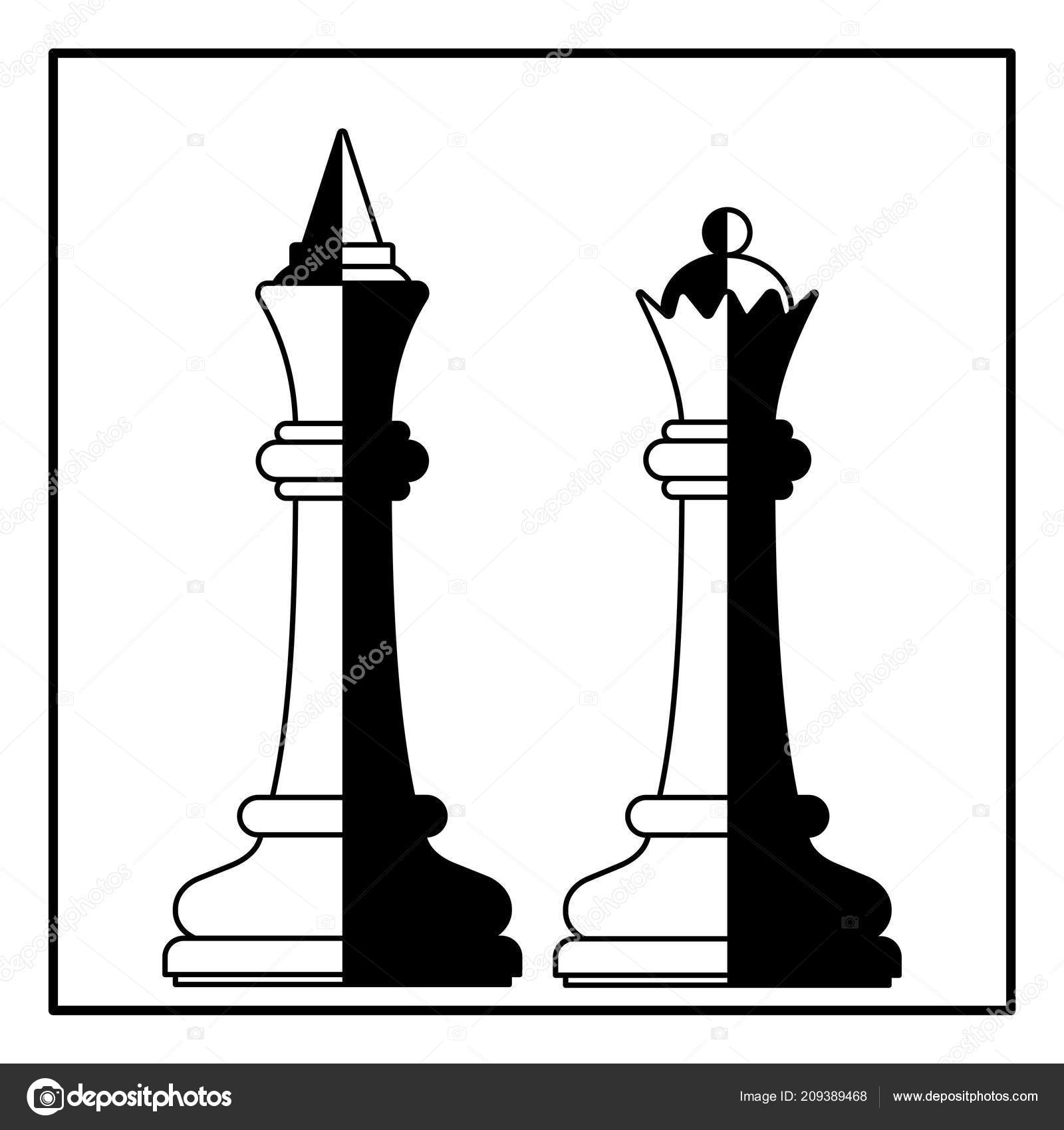 Illustration Abstract Chess King Queen Stock Vector
