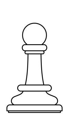 İllüstrasyon soyut kontur satranç piyon parça