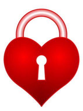 Soyut kalp kilit simgesinin resmi