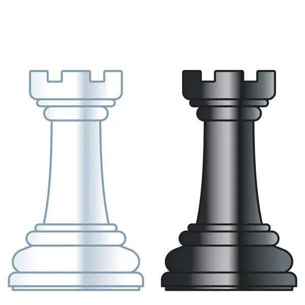 Illustration Abstract Chess Rook Pieces — Stock Vector