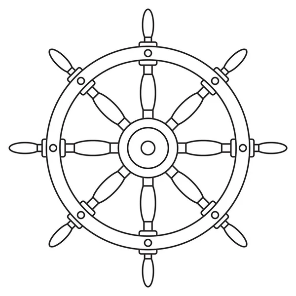 Illustratie Van Contour Stuurwiel — Stockvector