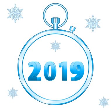 2019 kavramı kronometre yazı çizimi