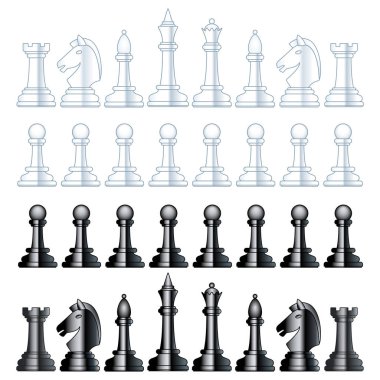 İllüstrasyon soyut satranç siyah beyaz adet ayarla