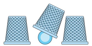 Illustration of the thimblerig game clipart
