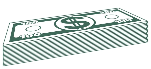 Ilustrace Abstraktní Papíru Dolar Měny Svazku — Stockový vektor