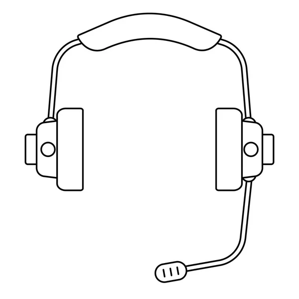 Ilustración Del Diseño Auriculares Audio Contorno — Archivo Imágenes Vectoriales