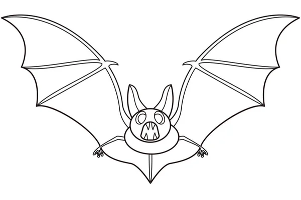 Illustration Contour Flying Bat — Stock Vector