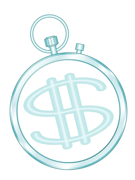 Illustration Des Konzepts Dollargeld Symbol Und Stoppuhr — Stockvektor