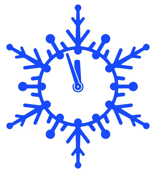 Illustration Flocon Neige Abstrait Avec Horloge — Image vectorielle