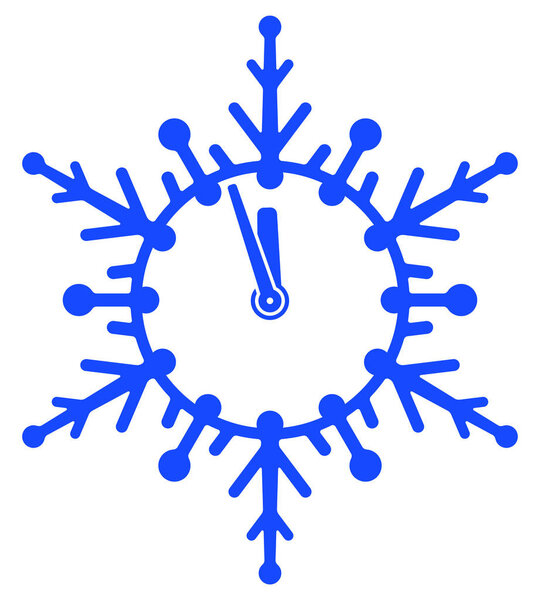 Illustration of the abstract snowflake with clock