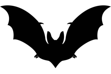 Uçan yarasa siluet çizimi