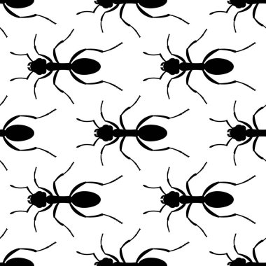 Siluet siyah karıncalar seamless modeli