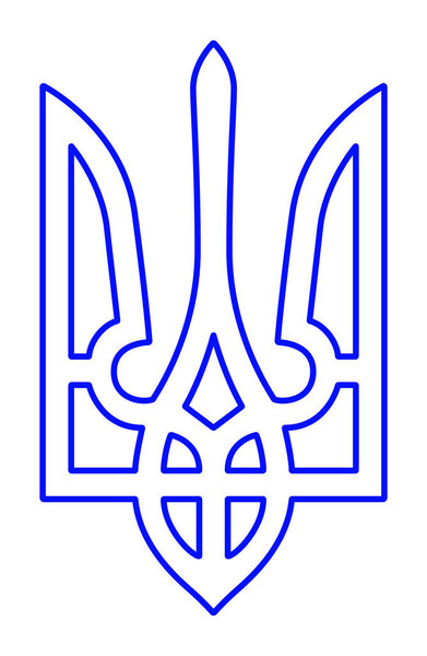 Illustration of the contour coat of arms of Ukraine