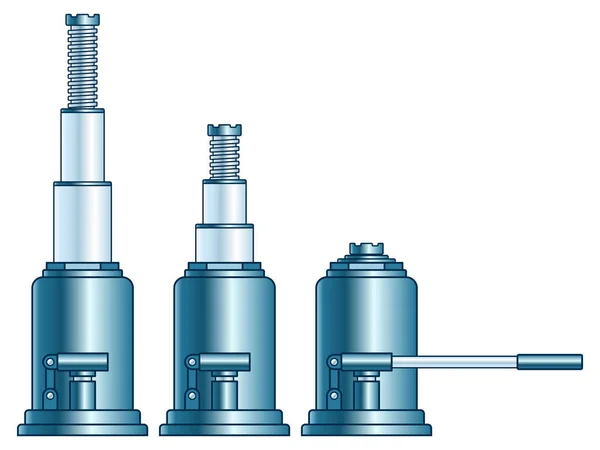 Illustration Hydraulic Lifting Jack Set — Stock Vector