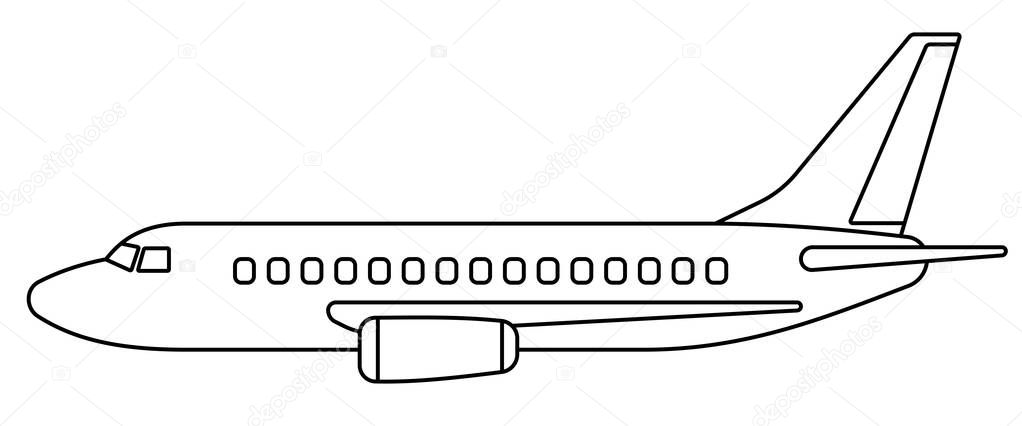 Illustration of the contour aeroplane side view