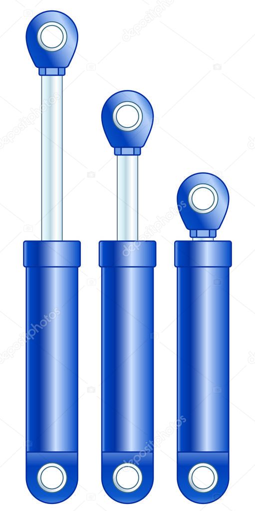 Illustration of the hydraulic cylinder or shock absorber set