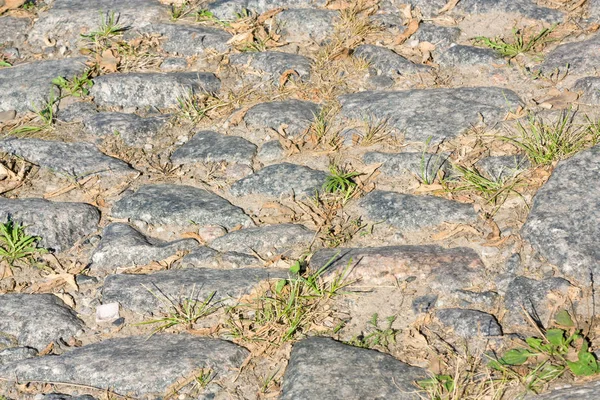 Velho Campo Pedra Pavimentação Estrada Como Backgroun — Fotografia de Stock