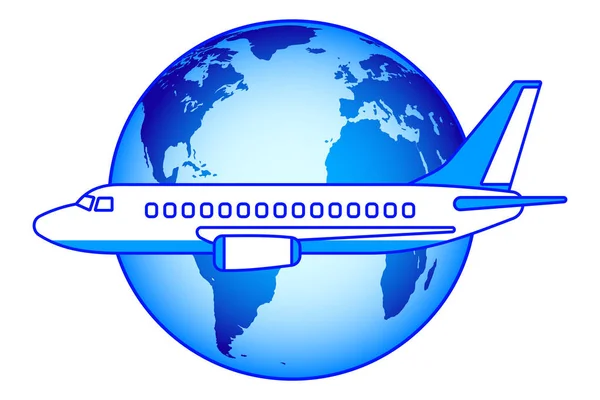 Illustration Aeroplane Globe Elements Image Furnished Nasa — Stock Vector