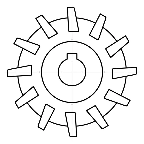 Ілюстрація Циліндричного Контурного Фрезерного Інструменту — стоковий вектор
