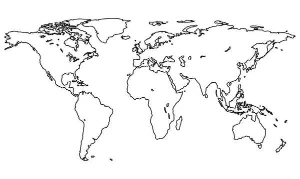 Ilustração Mapa Mundo Contorno Elementos Desta Imagem Fornecidos Pela Nasa — Vetor de Stock