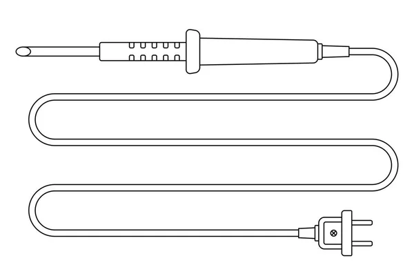 Illustration Contour Electric Soldering Iron Too — Stock Vector